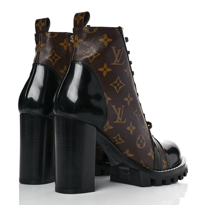 Louis Vuitton Patent Calfskin Monogram Star Trail Ankle Boots 41 Black 4 of 6