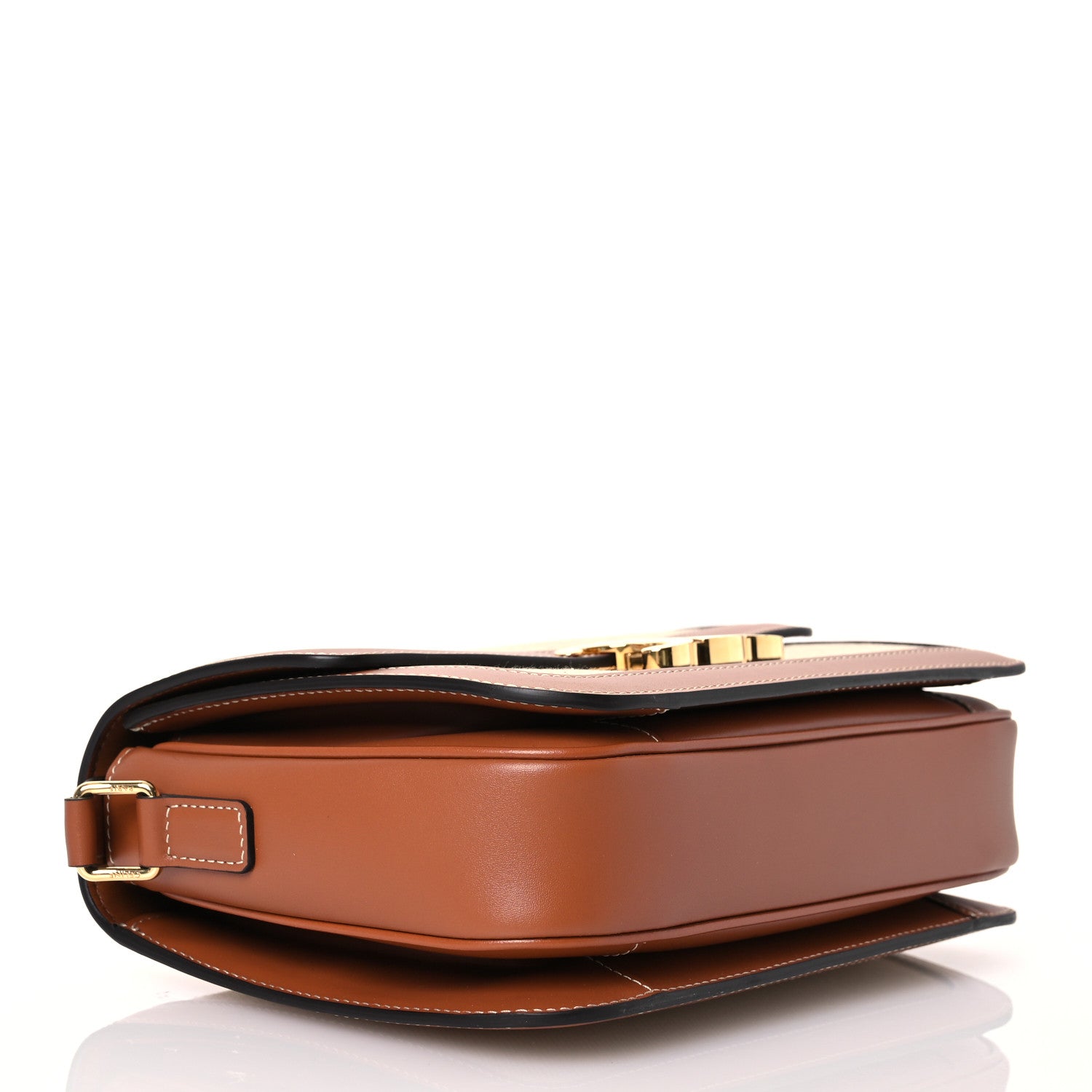 Celine Textile Calfskin Classique Triomphe Bag Natural Tan 4 of 15