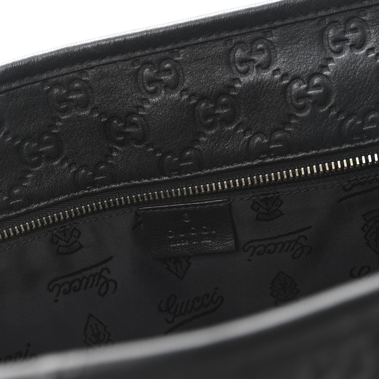 Guccissima Medium Zippered Shopping Tote Black