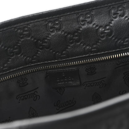 Gucci Guccissima Medium Zippered Shopping Tote Black 6 of 10