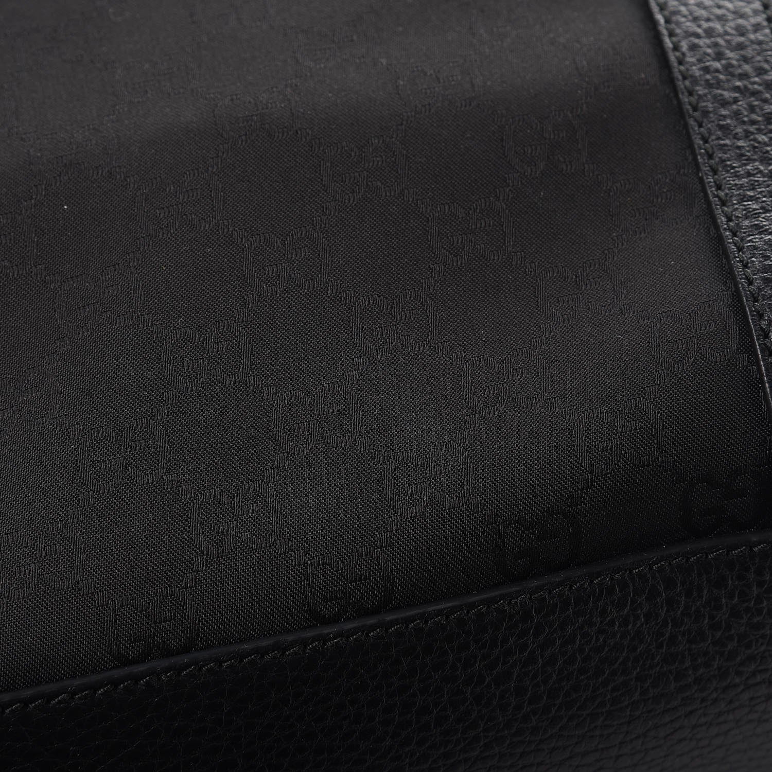 Gucci Nylon Monogram Medium GG Charm Dome Satchel Black 10 of 10