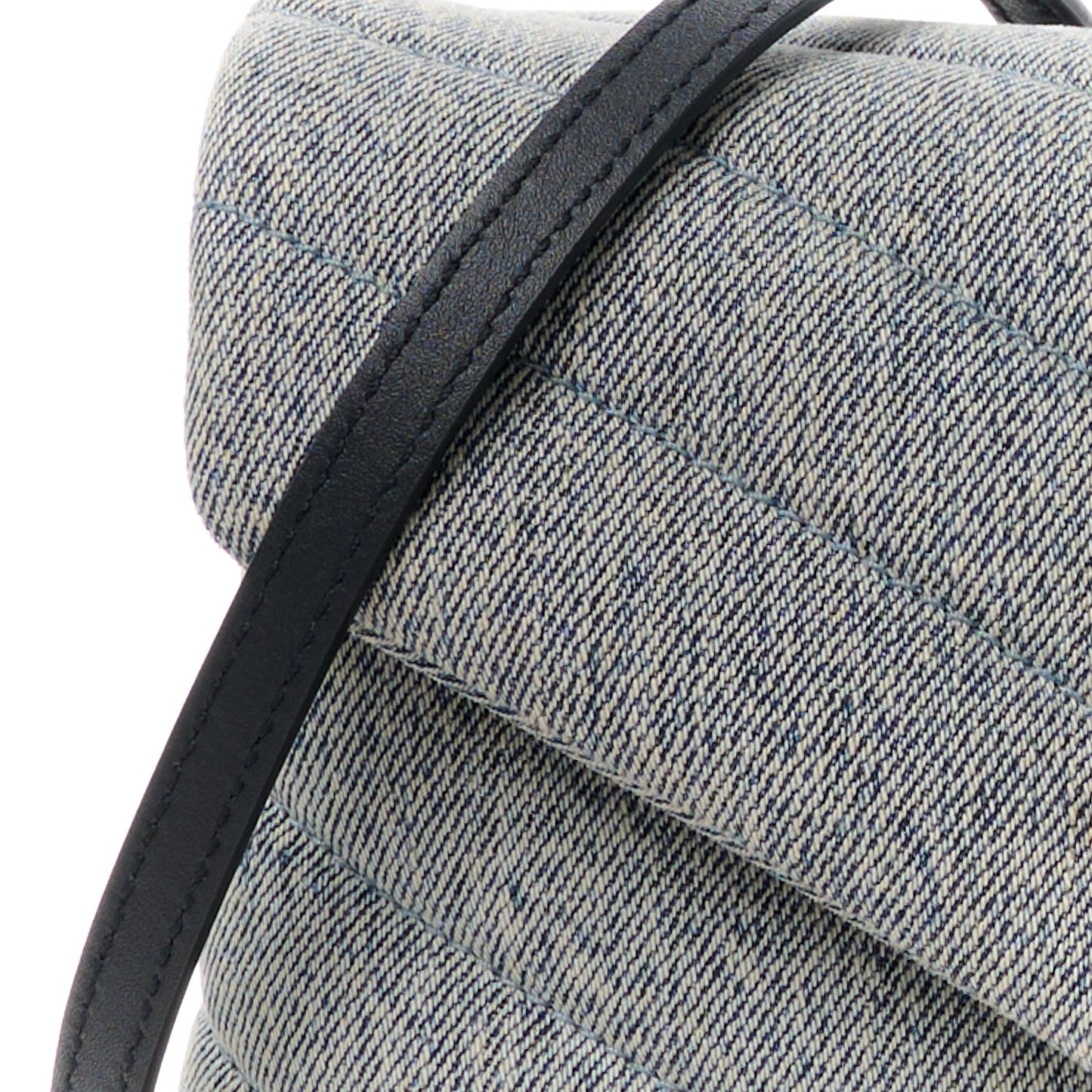 Denim Y Quilted Monogram Toy Loulou Crossbody Bag Grey