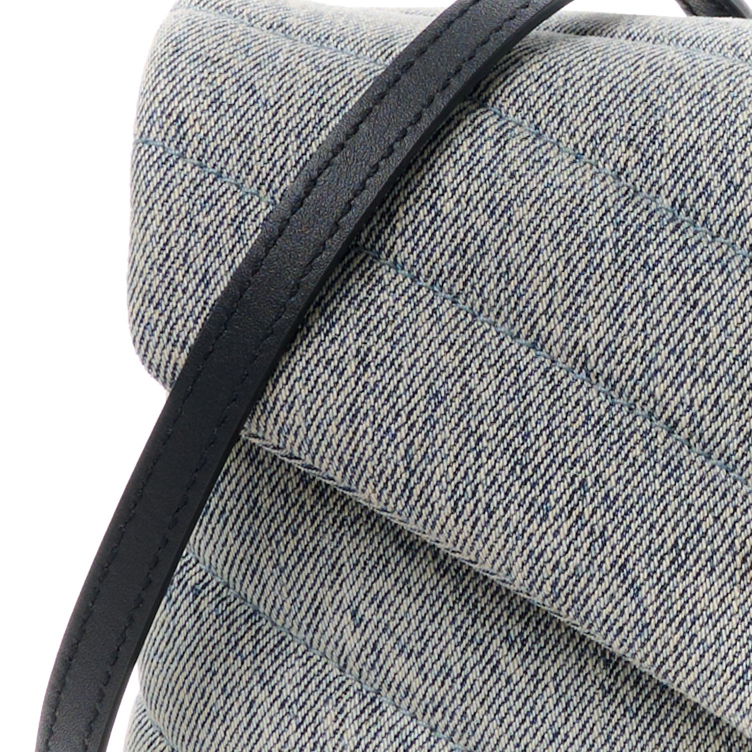 Saint Laurent Denim Y Quilted Monogram Toy Loulou Crossbody Bag Grey 10 of 14