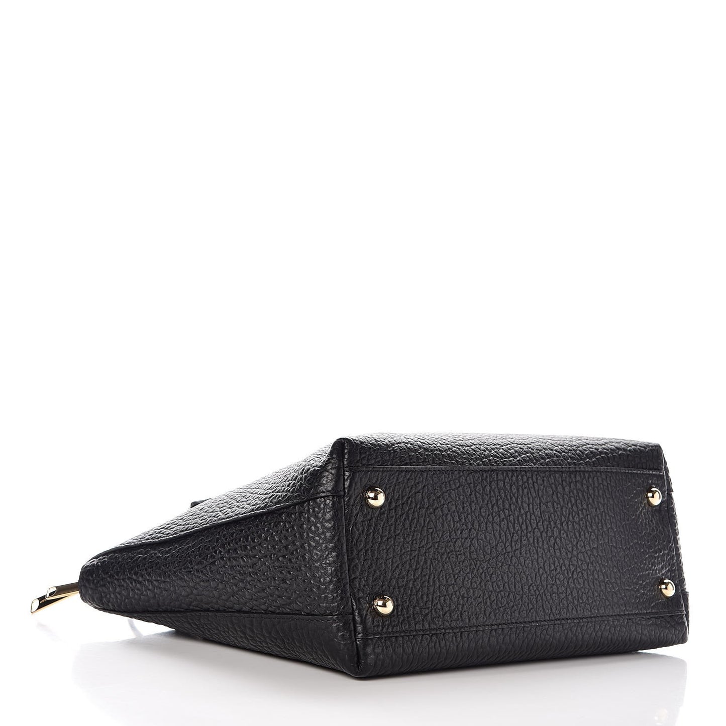 Signature Grain Calfskin Medium Welburn Tote Black