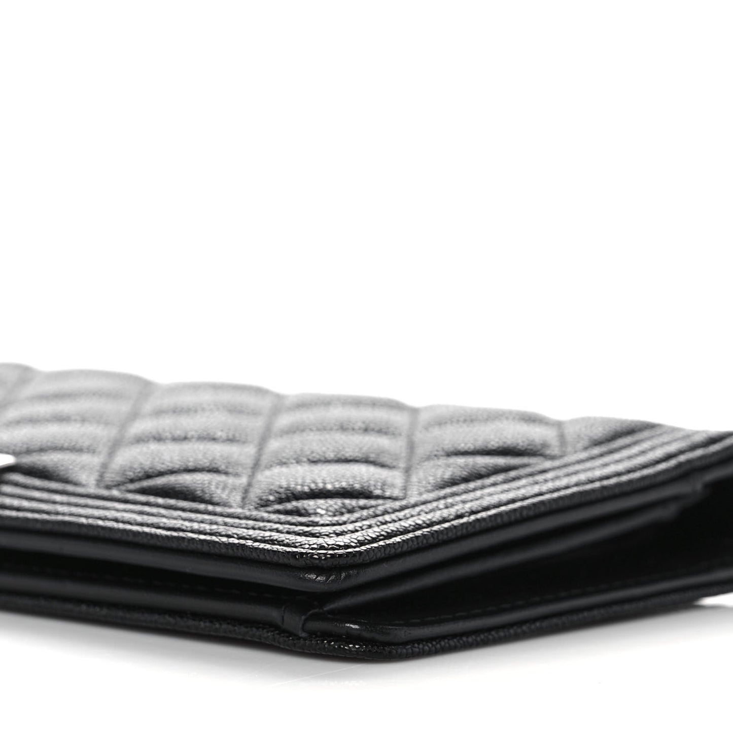 Caviar Quilted Boy Yen Wallet Black