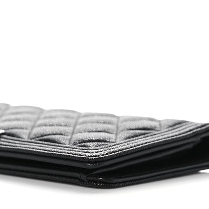 Chanel Caviar Quilted Boy Yen Wallet Black 6 of 13