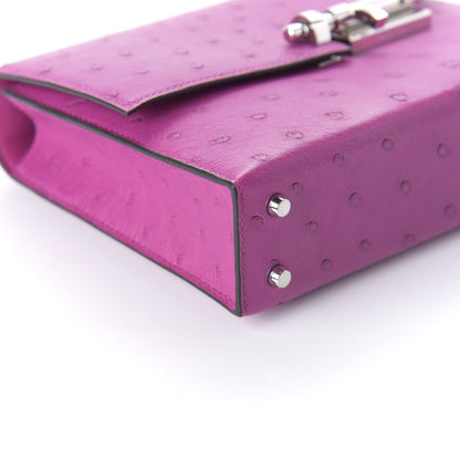 Hermes Ostrich Mini Verrou Chaine Bag Rose Pourpre 6 of 10