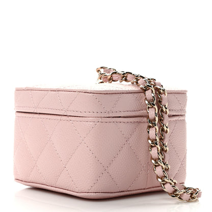 Chanel Caviar Quilted Mini Vanity Wrist Case With Chain Light Pink 3 of 12