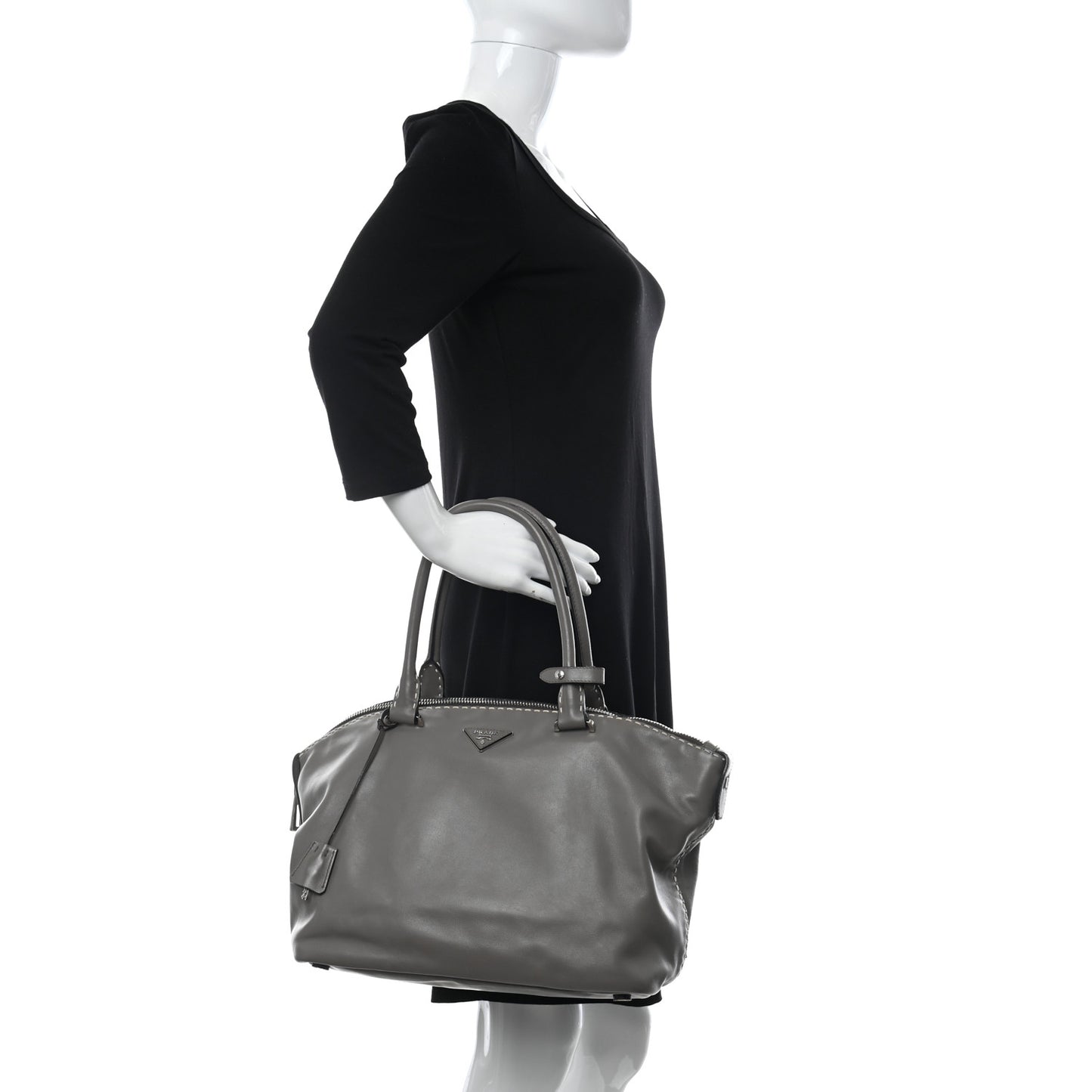 City Calf Small Hand Stitched Zip Tote Calce