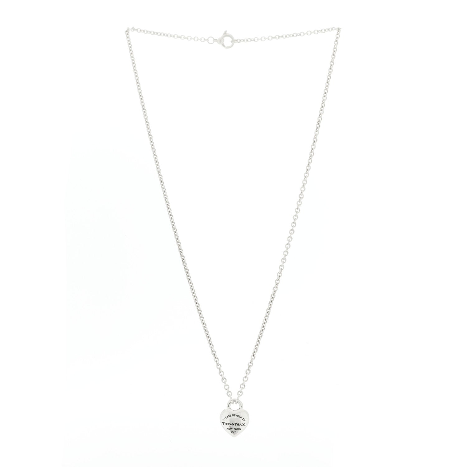 Tiffany Sterling Silver Return to Tiffany Puffed Heart Pendant Necklace 3 of 6