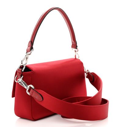 Fendi Satin Karung Crystal Baguette Rosso Scuro 3 of 11