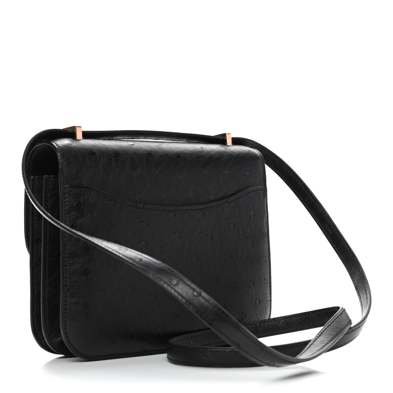 Hermes Ostrich Constance 18 Black 2 of 4