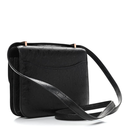 Hermes Ostrich Constance 18 Black 2 of 4