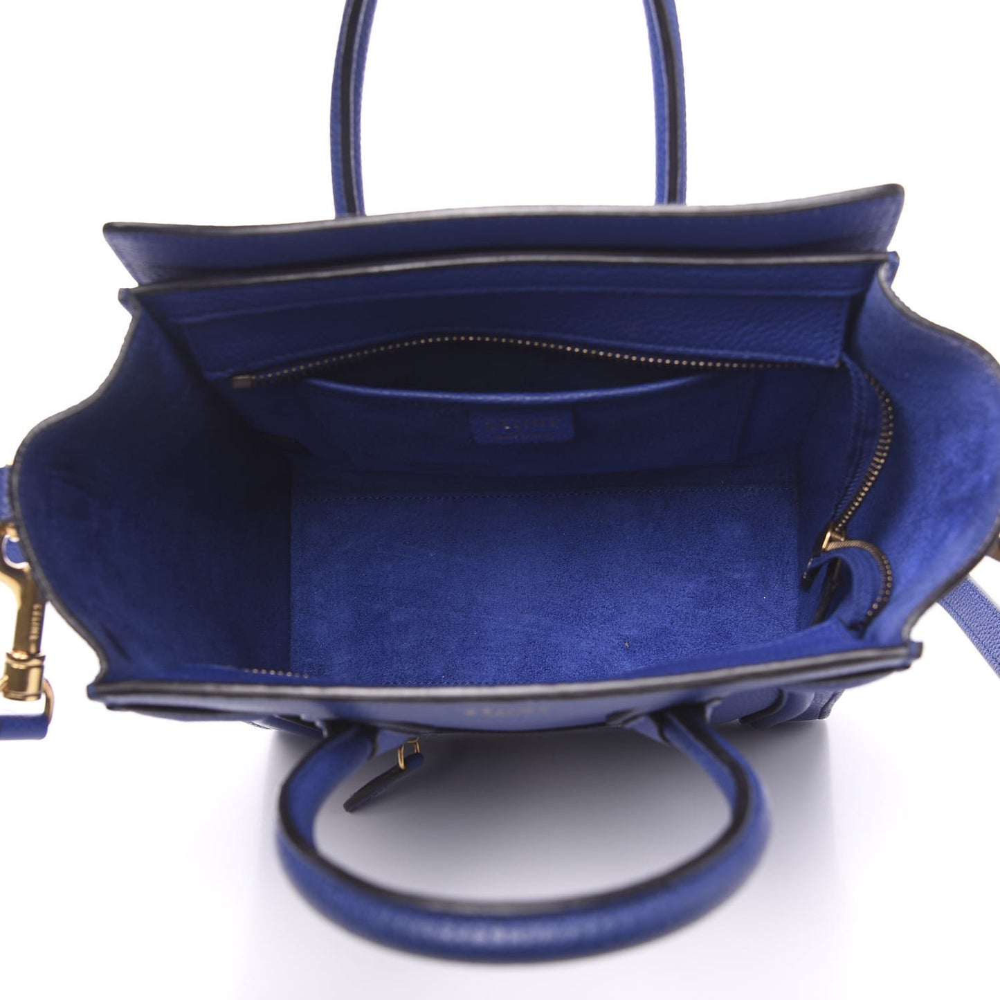 Drummed Calfskin Nano Luggage Indigo