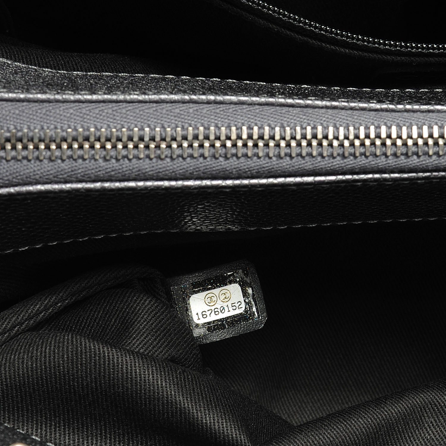 Chanel Caviar Timeless CC Large Zip Shopping Tote Dark Silver 8 of 8