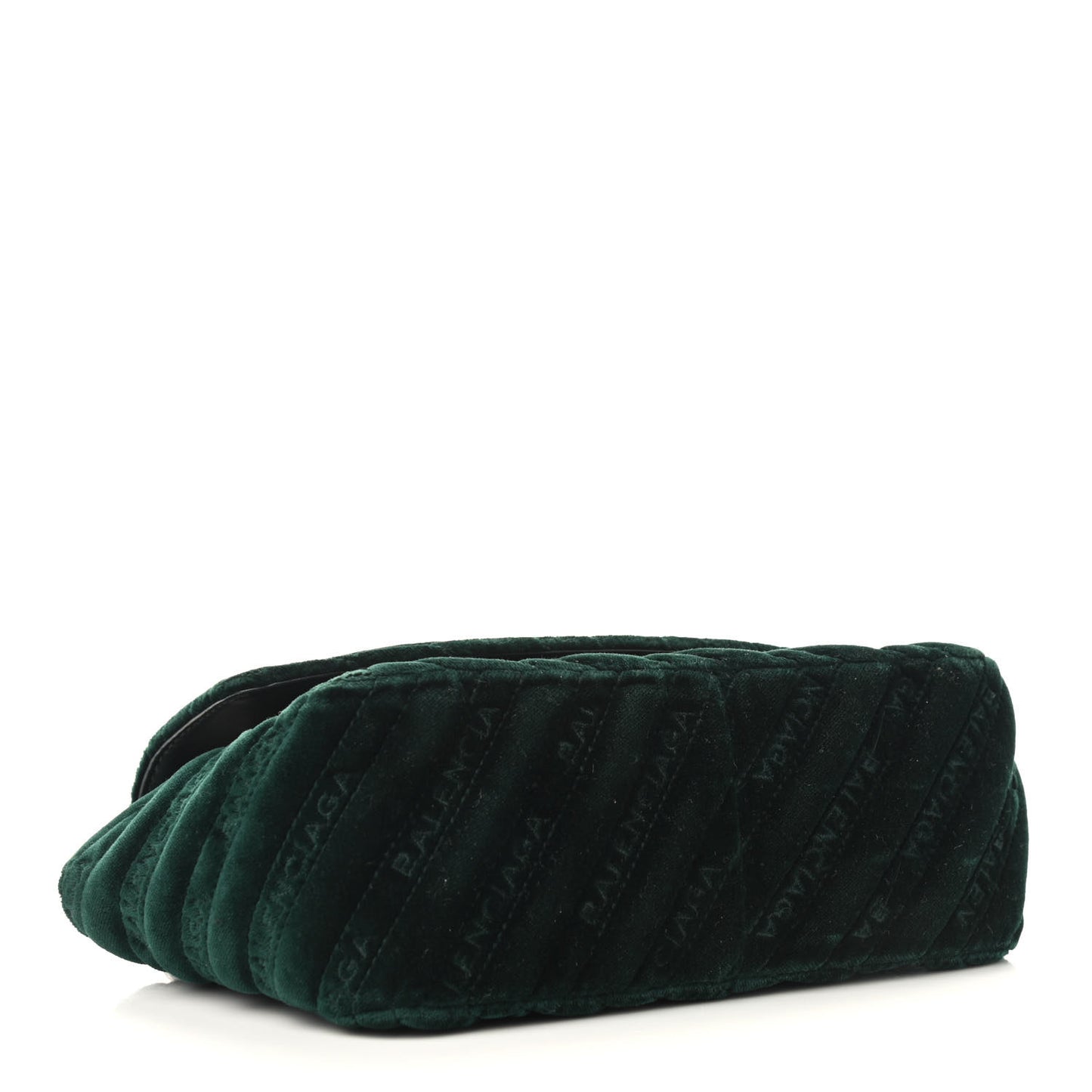 Velvet Logo Matelasse S BB Round Shoulder Bag Vert Emeraude