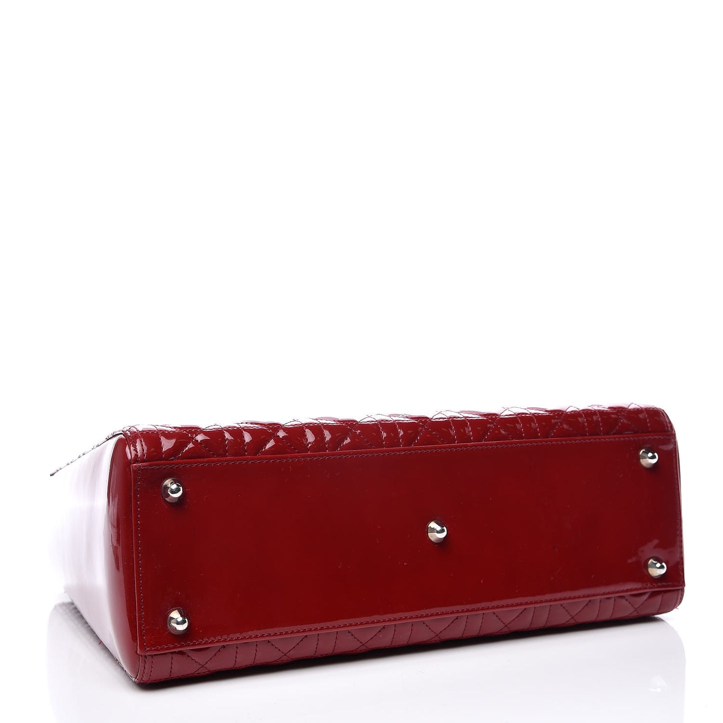 Patent Cannage Large Lady Dior Red