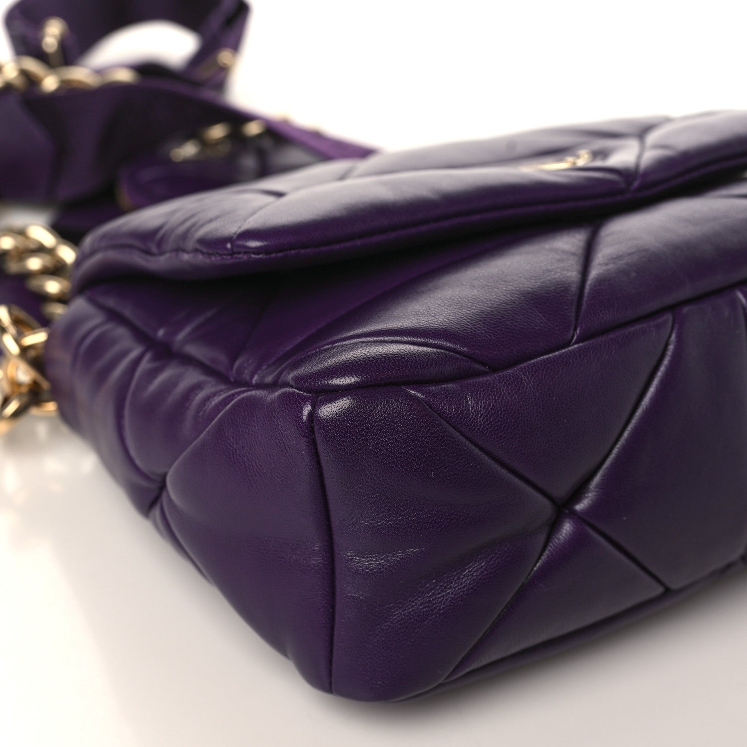 Prada Nappa Re-Nylon Triangle Quilted Patchwork System Flap Shoulder Bag Viola 7 of 8