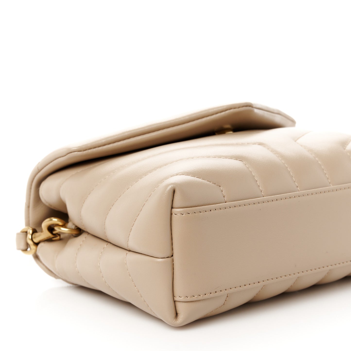 Calfskin Y Quilted Monogram Toy Loulou Crossbody Bag Dark Beige