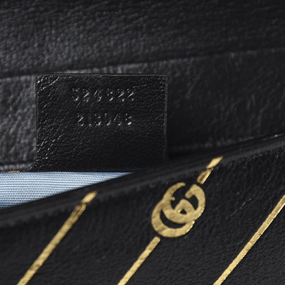 Gucci Calfskin Diagonal GG Medium Thiara Double Envelope Shoulder Bag Black White 7 of 11