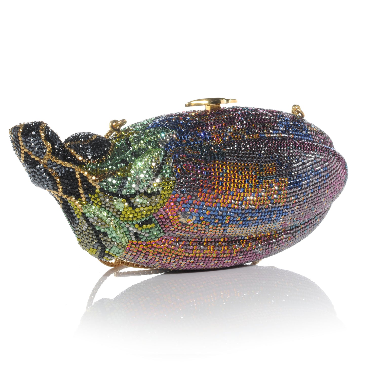 Crystal Eggplant Minaudiere Clutch