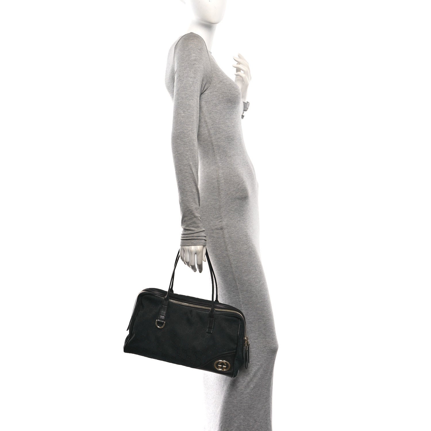Gucci Monogram Medium New Britt Boston Black 2 of 11