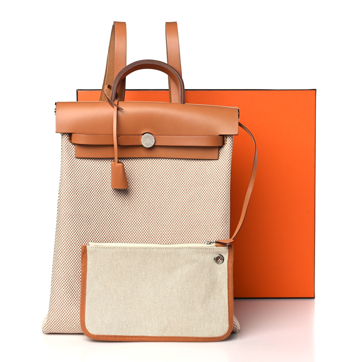 Hermes Vache Hunter Criss Viking Herbag a Dos Retourne Backpack Ecru Beige Naturel 12 of 12