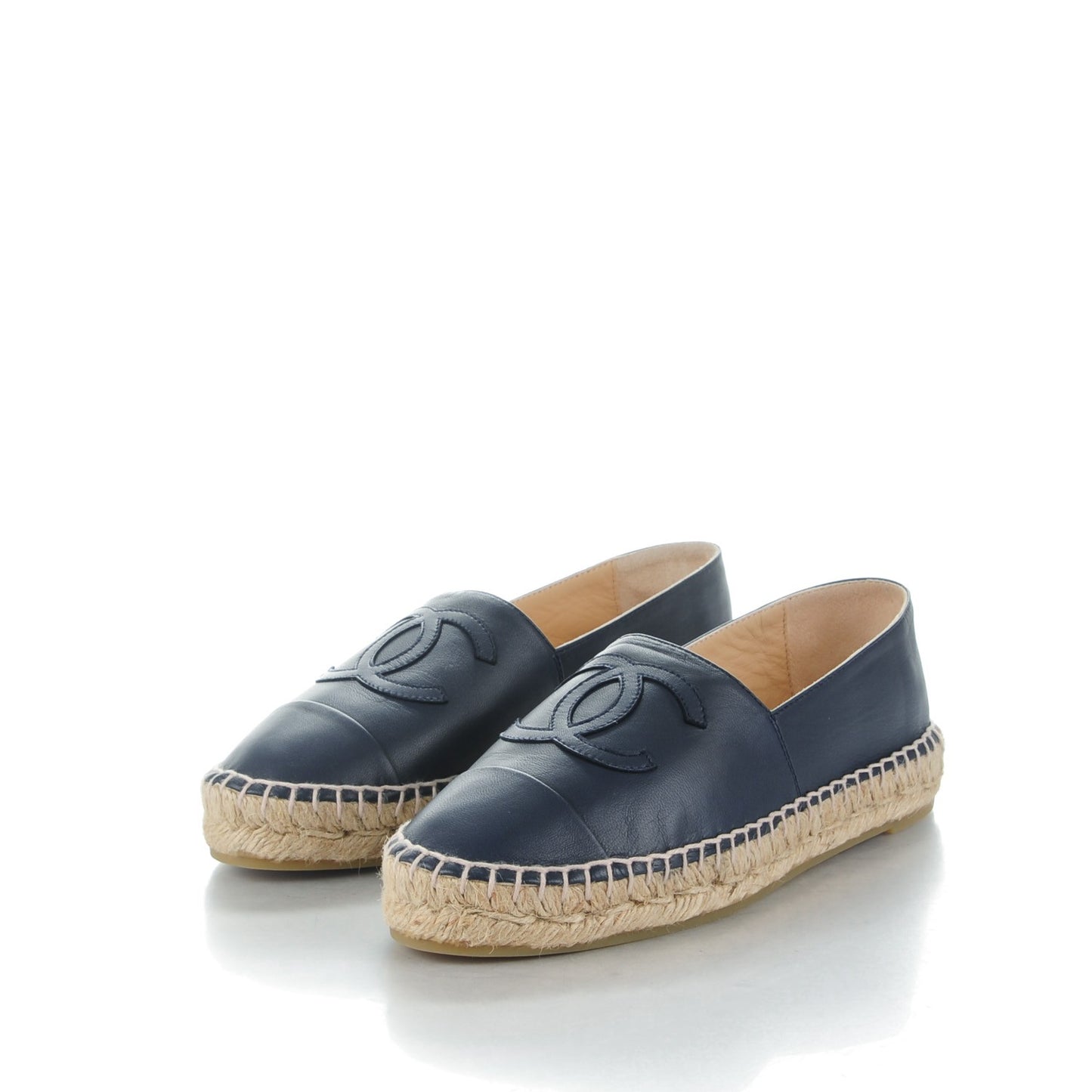 Lambskin CC Espadrilles 36 Dark Navy