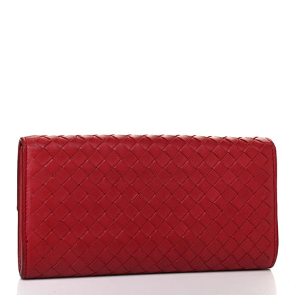 Bottega Veneta Nappa Intrecciato Continental Wallet Red 2 of 4
