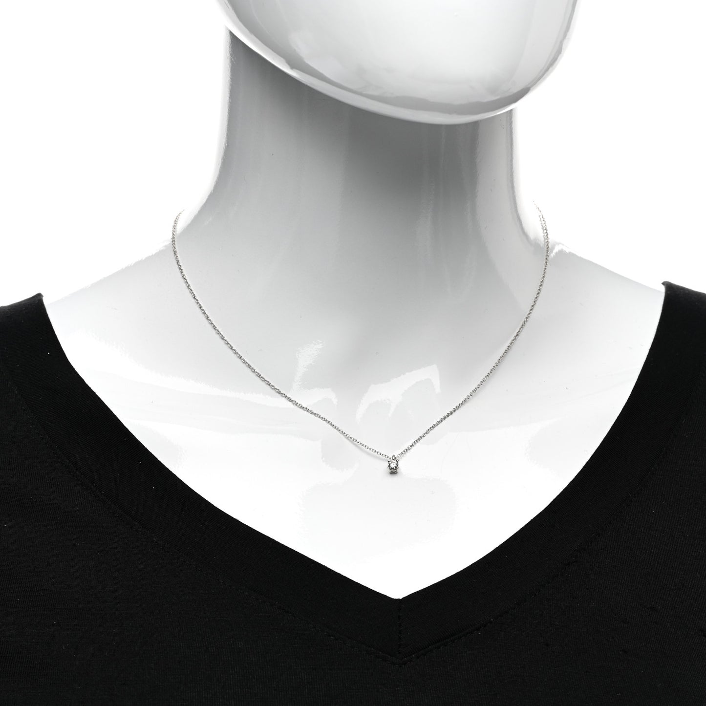 Platinum Diamond .12ct Solitaire Pendant Necklace