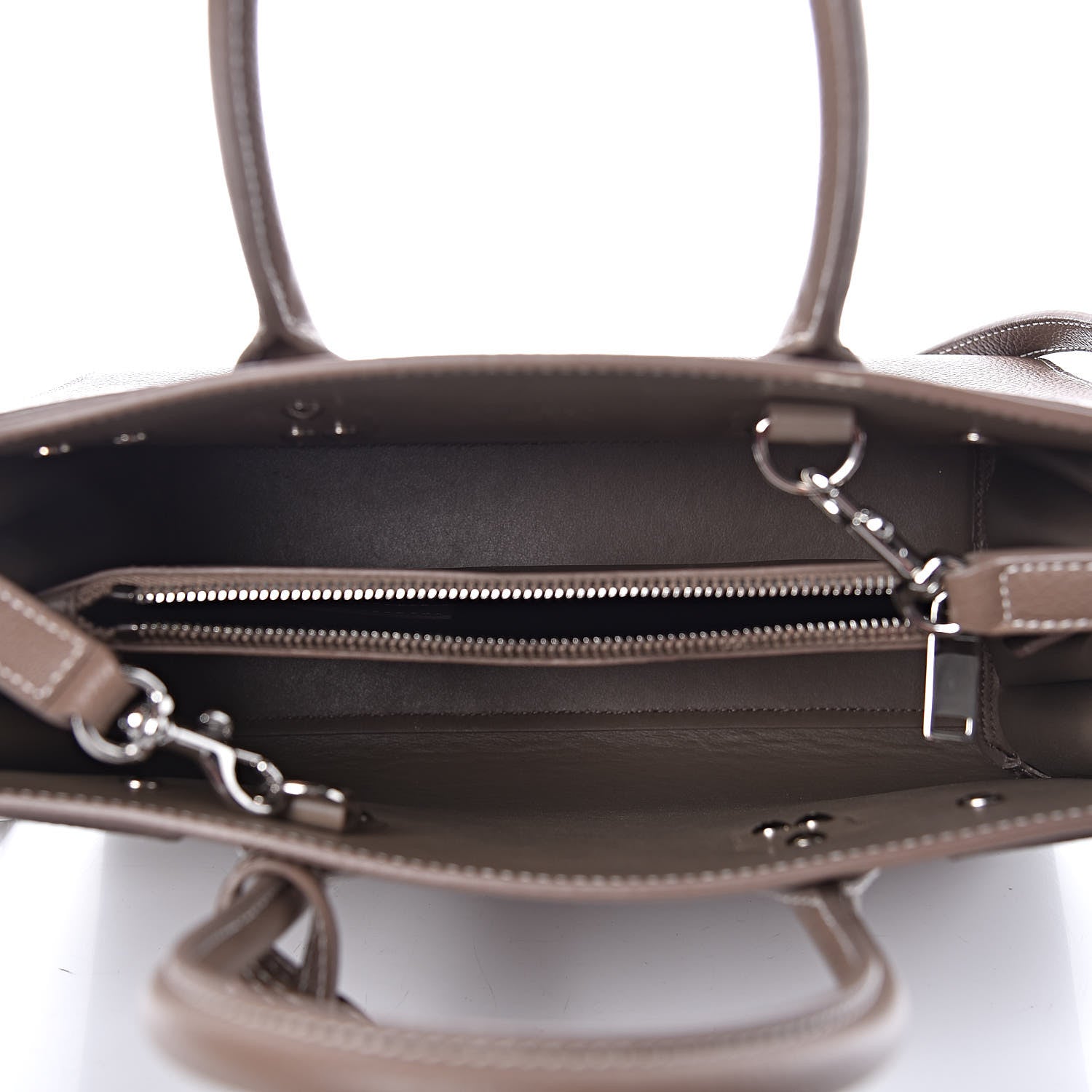 Saint Laurent Grained Calfskin Topstich Baby Sac De Jour Taupe 6 of 12