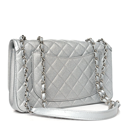 Chanel Metallic Caviar Quilted Medium CC Filigree Flap Silver 3 of 11