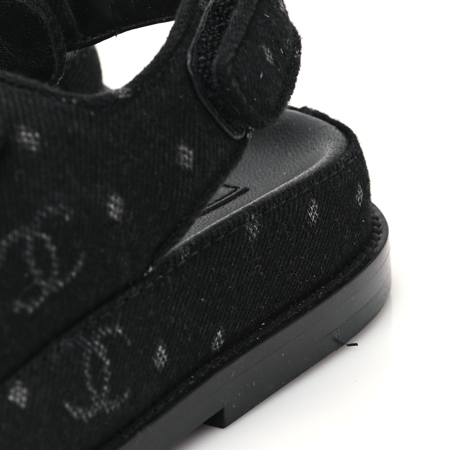 Chanel Denim Printed Dad Sandals 38.5 Black 10 of 11