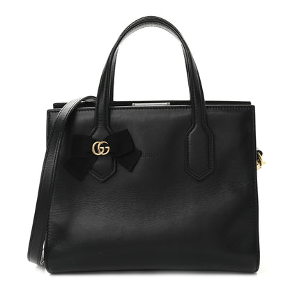 Gucci Calfskin Marmont Ribbon Top Handle Bag Black 1 of 10