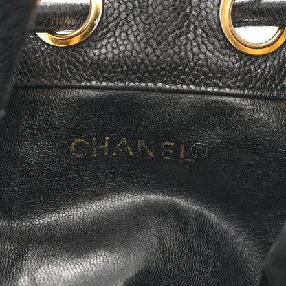 Chanel Caviar CC Chain Mini Drawstring Bag Black 7 of 13