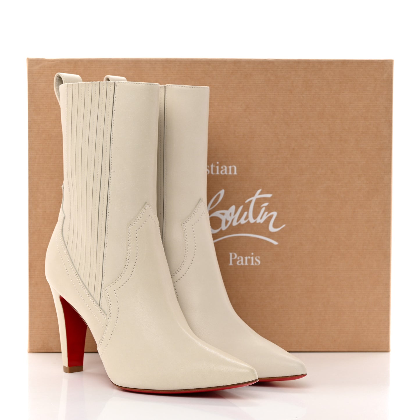 Calfskin Santigag 85 Ankle Boots 37 White