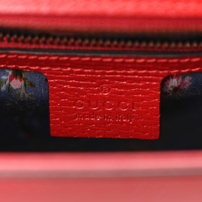 Gucci Calfskin Bamboo Web Medium Falena Moth Top Handle Bag Hibiscus Red 6 of 12