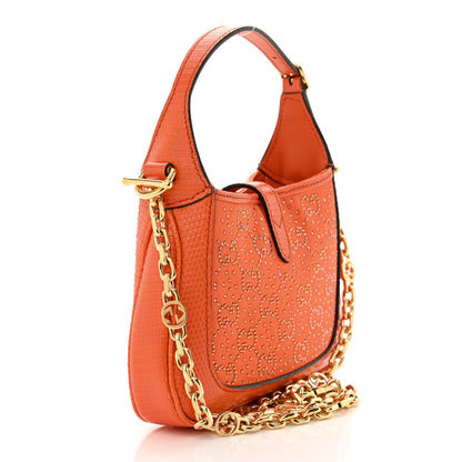Gucci Canvas Lizard Crystal GG Monogram Mini Jackie 1961 Orange 3 of 10