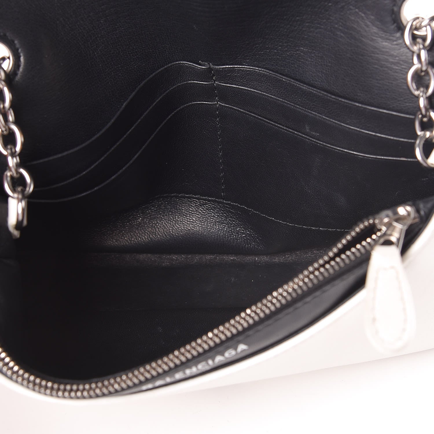 Balenciaga Pebbled Calfskin Everyday Chain Wallet White 5 of 10