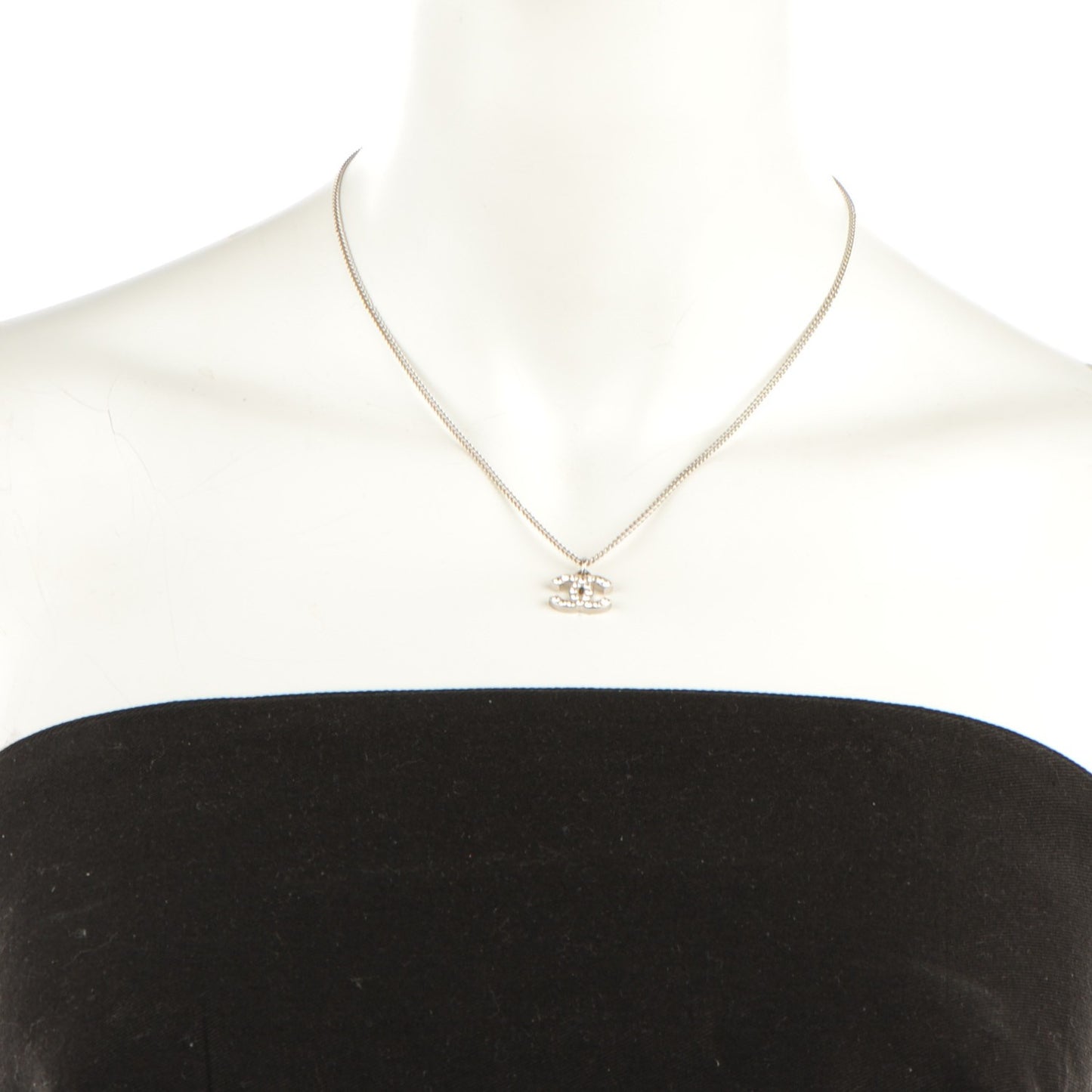 Crystal Timeless CC Necklace Silver