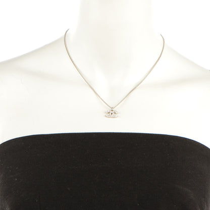 Chanel Crystal Timeless CC Necklace Silver 2 of 4