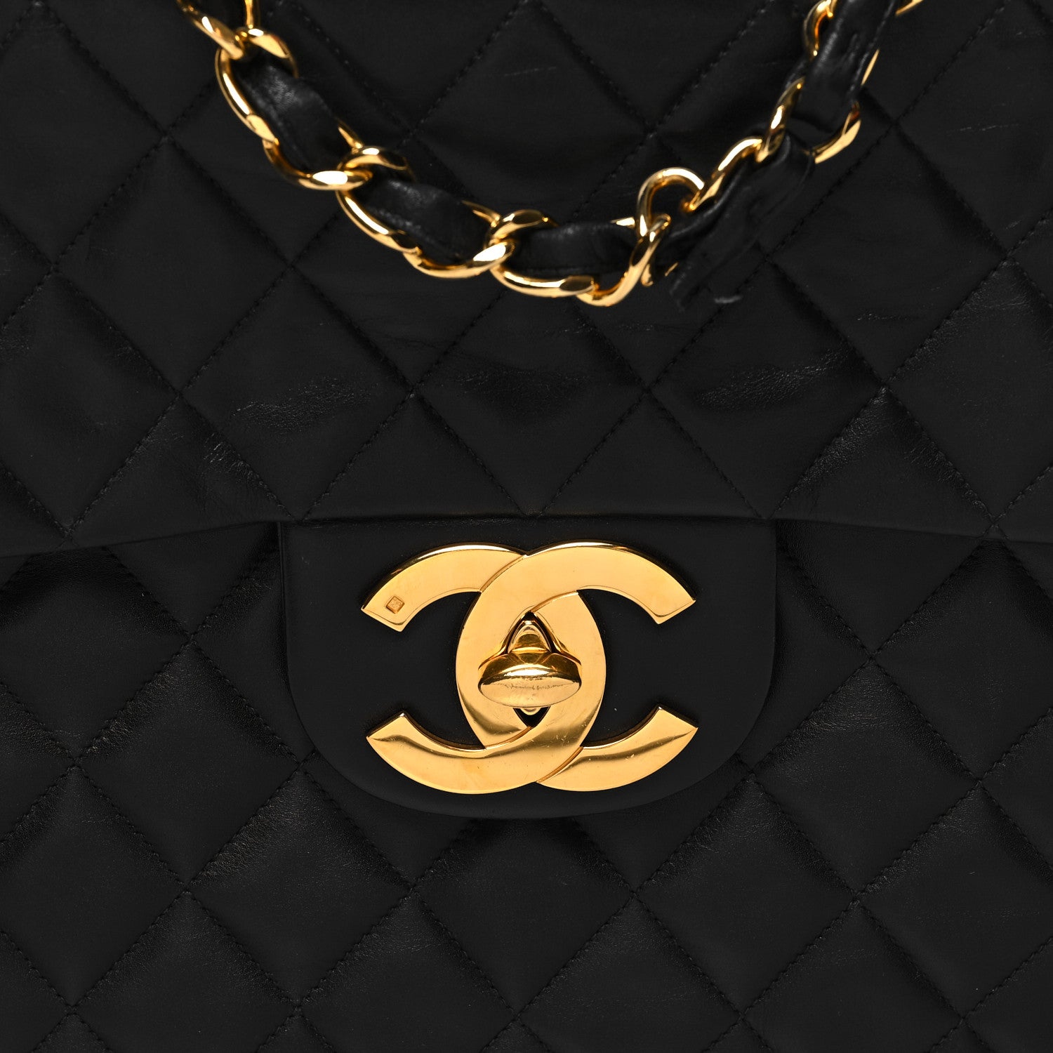 Chanel Lambskin Quilted XL Jumbo Single Flap Black 9 of 13