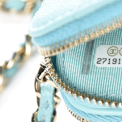 Chanel Caviar Quilted Small Clutch With Chain Light Blue 10 of 11
