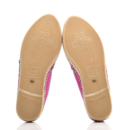 Gucci Canvas Logo Espadrilles 36.5 Cyclamen Rose Black 6 of 10