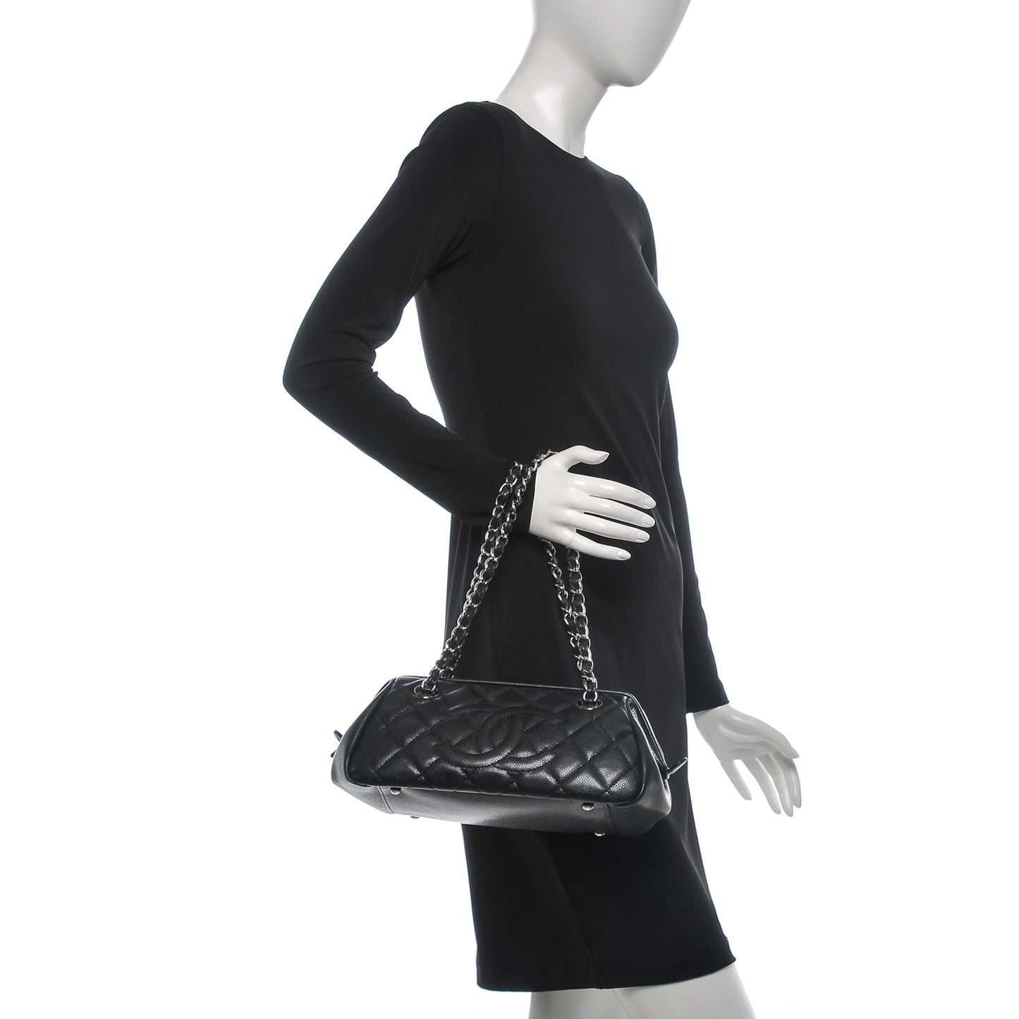 Caviar Quilted Timeless CC Shoulder Bag Black