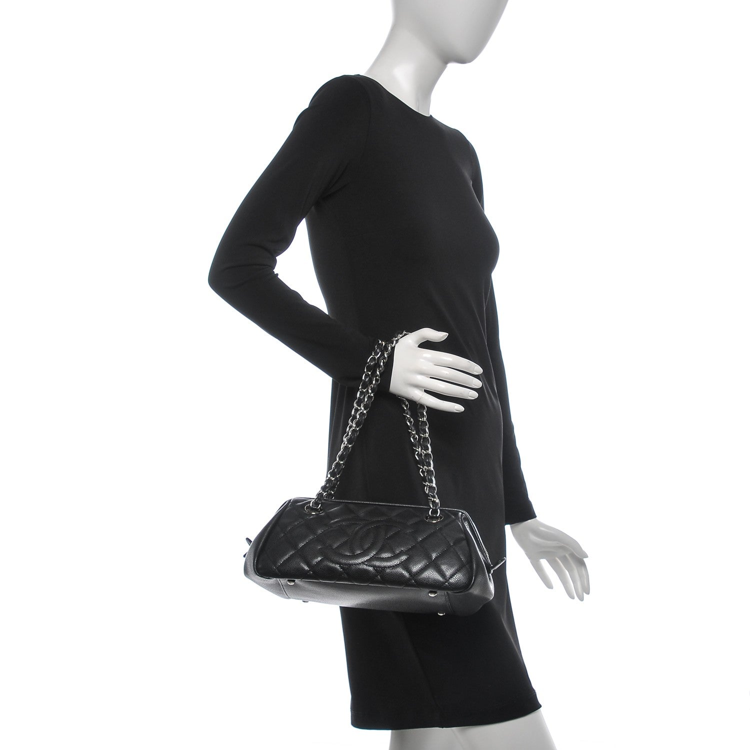 Chanel Caviar Quilted Timeless CC Shoulder Bag Black 2 of 7