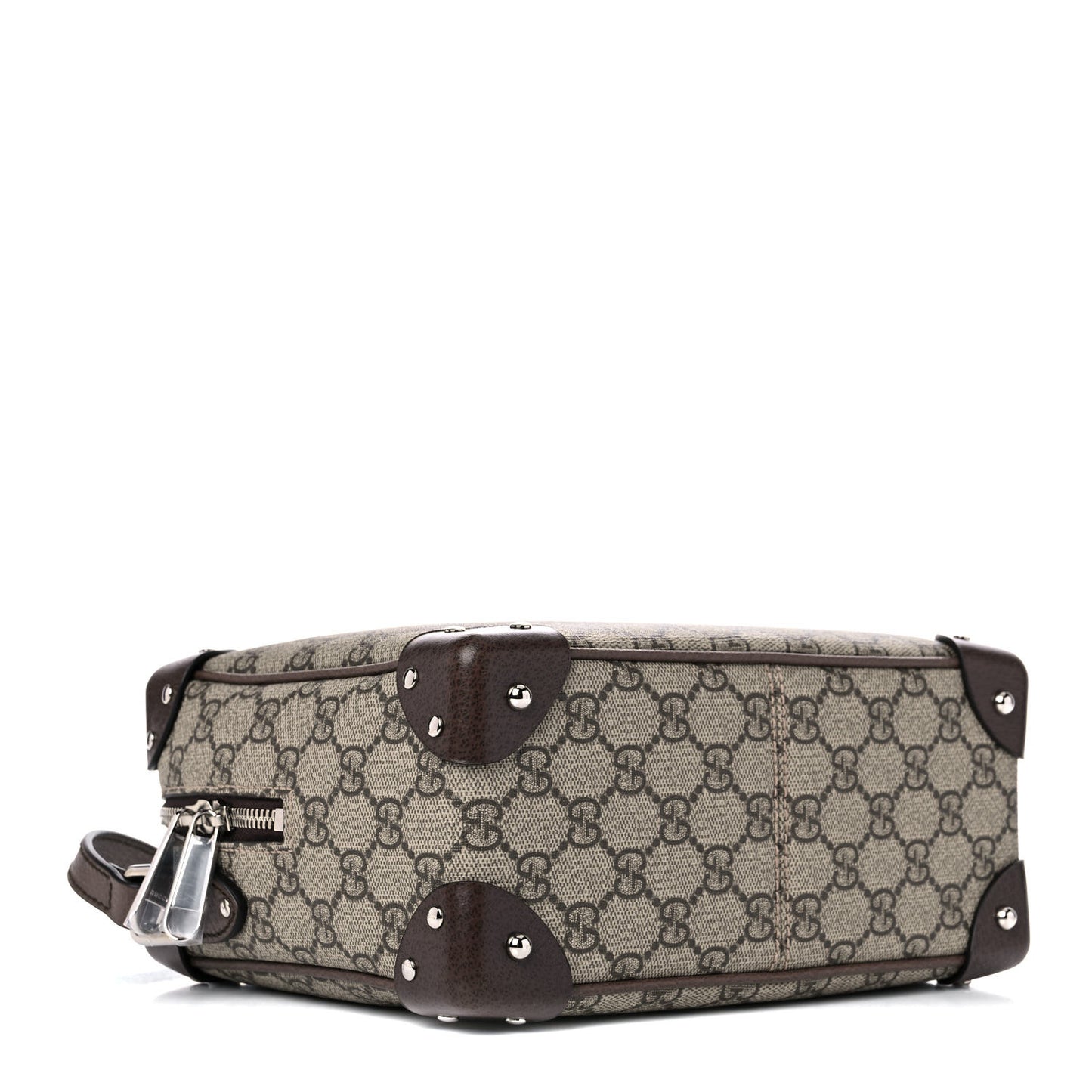 GG Supreme Monogram Textured Calfskin Square Messenger Bag Beige Ebony New Acero