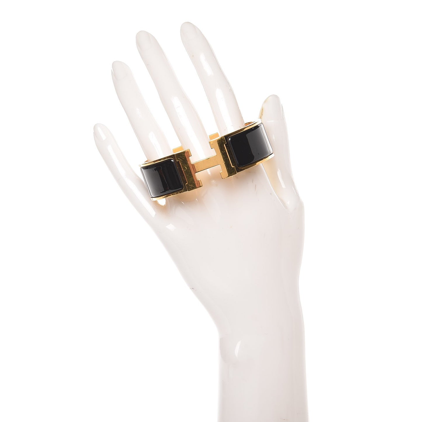 Enamel Wide Clic Clac H Bracelet GM Black