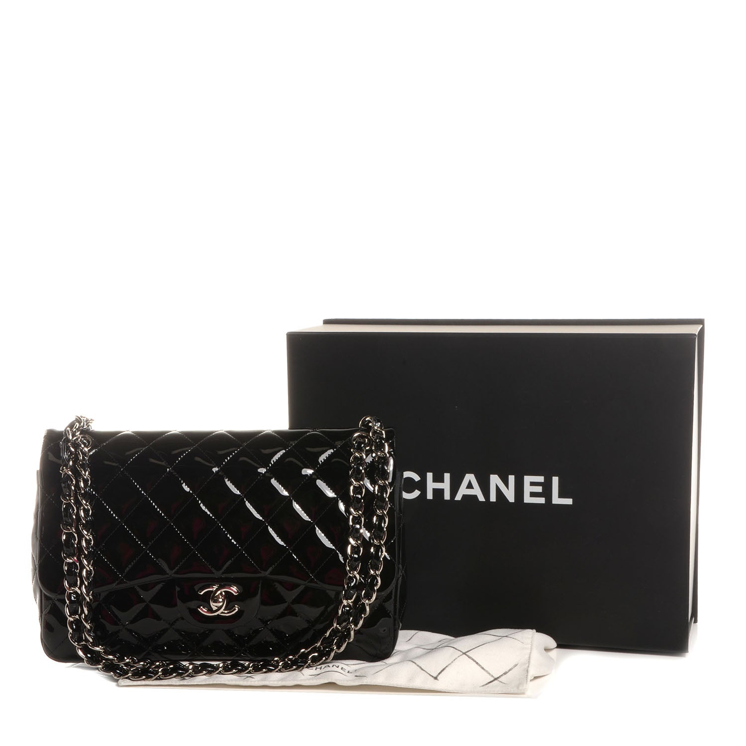 Chanel Patent Jumbo Double Flap Black 4 of 9