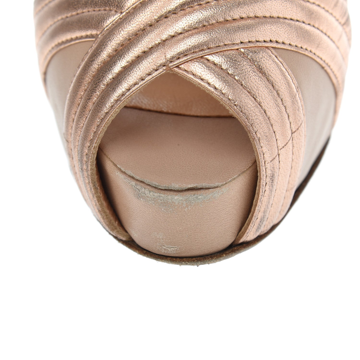 Christian Louboutin Nappa Silk Josefa 120 Platform Sandals 36.5 Nude 11 of 20